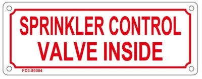 BUILDINGSIGNS.COM Sprinkler Control Valve Inside Sign (Aluminium 3x8,White)-Rust Free -REF24-1027