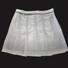 NWT Ann Taylor LOFT White pleated women's Skirt Size 12, 14P removable belt
