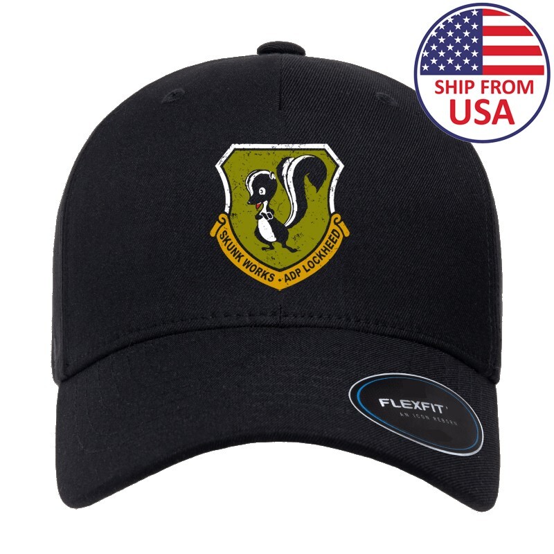 Lockheed Martin Skunk Works Printed Baseball Cap Black Hat