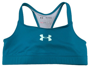Under Armour logo Sports Bra Youth XL Racer Back Teal Aqua