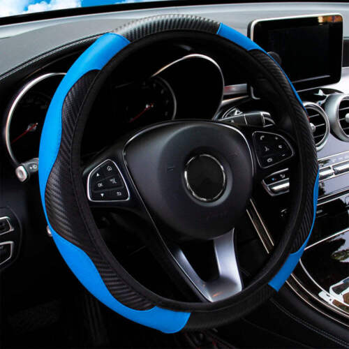 PU Carbon Fiber Leather Car Steering Wheel Cover without Inner Ring Suitable for - Picture 24 of 32