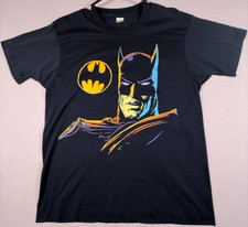 Vintage Batman DC Comic's 80 s 1989 Black Short Sleeve Single Stitch Size L USA