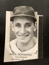 1944-45 Augie Bergamo St Louis Cardinals Trimmed w Mounted Background Photo
