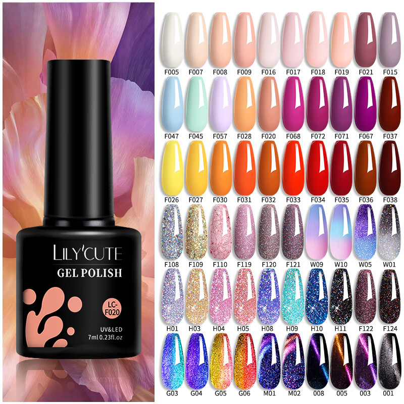 7ml LILYCUTE Nail Art Color Gel LED Soak Off UV Gel Polish Varnish Base