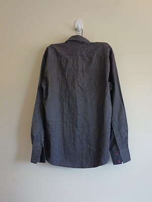 Netplay Purple And Black Stripe Button Up Shirt Men's Size Medium