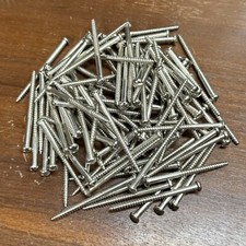 100 6x2" Round Head Slotted Wood Screws Nickel Plated for Wurlitzer Valve Block