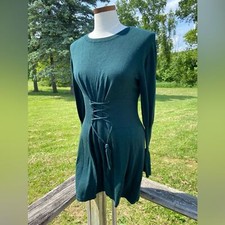 Emerald Green Long Sleeve Knee Length Dress Express Small