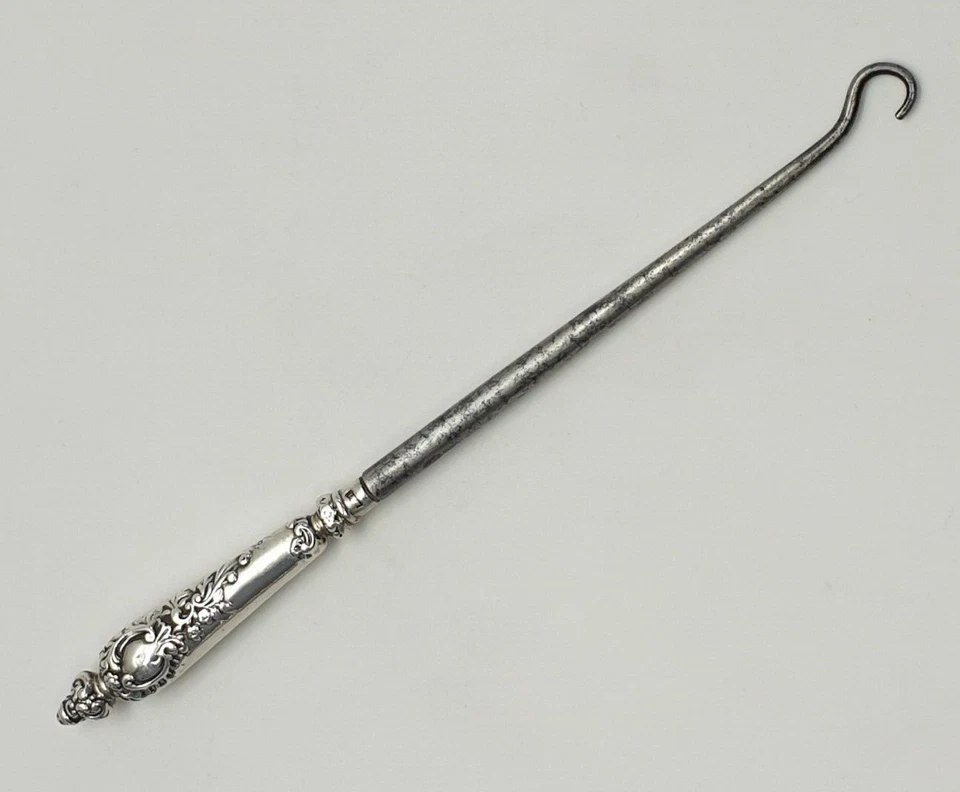 Victorian Sterling Silver & Steel Button Hook Birmingham Levi Salaman 1896 - Image 2 of 4