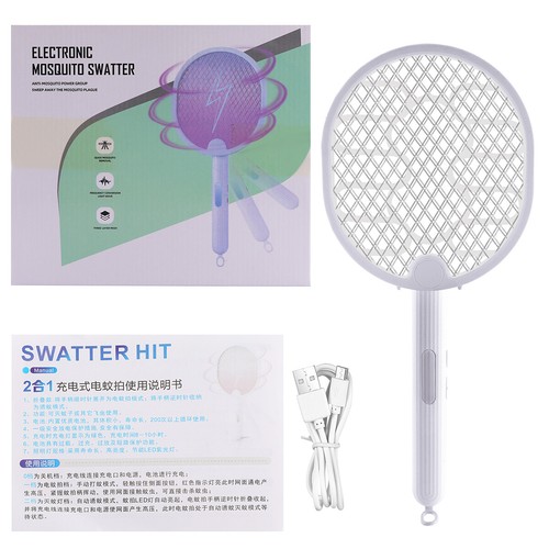 Rechargeable Electric Mosquito Fly Swatter Instant Zapper Insect Killer Racket - Picture 32 of 119