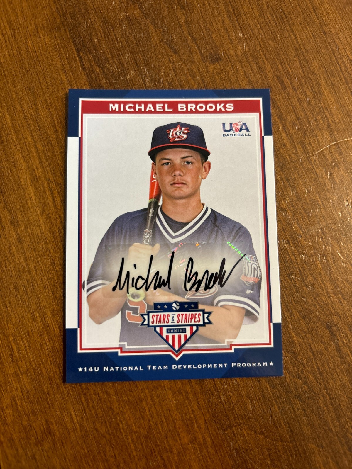 Michael Brooks 2017 USA Baseball Stars Black Ink Auto #30 14 U National /25