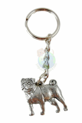 Pug Keychain Pewter