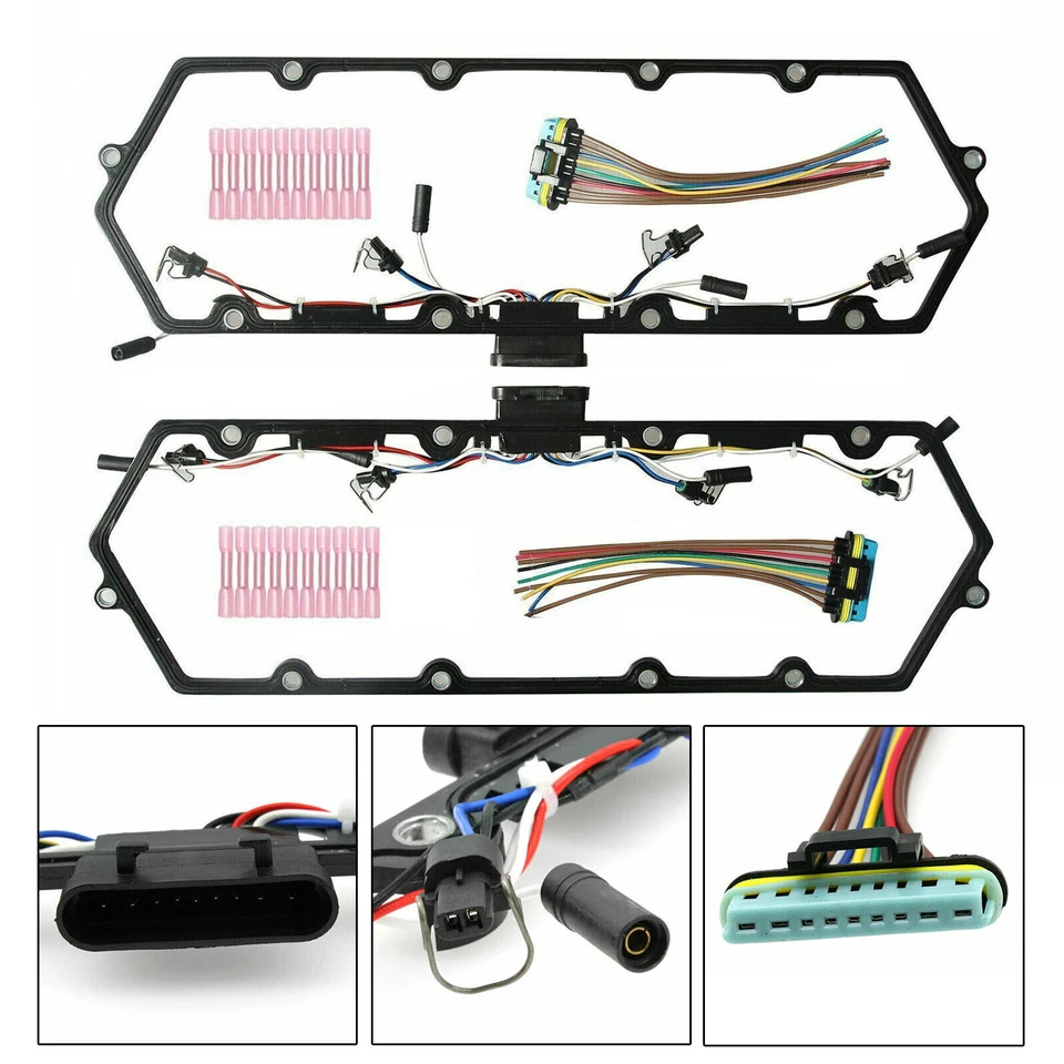 Powerstroke Diesel Valve Cover Gaskets Harness & 8 Glow Plug for 98-03 Ford 7.3L - Image 4 of 4