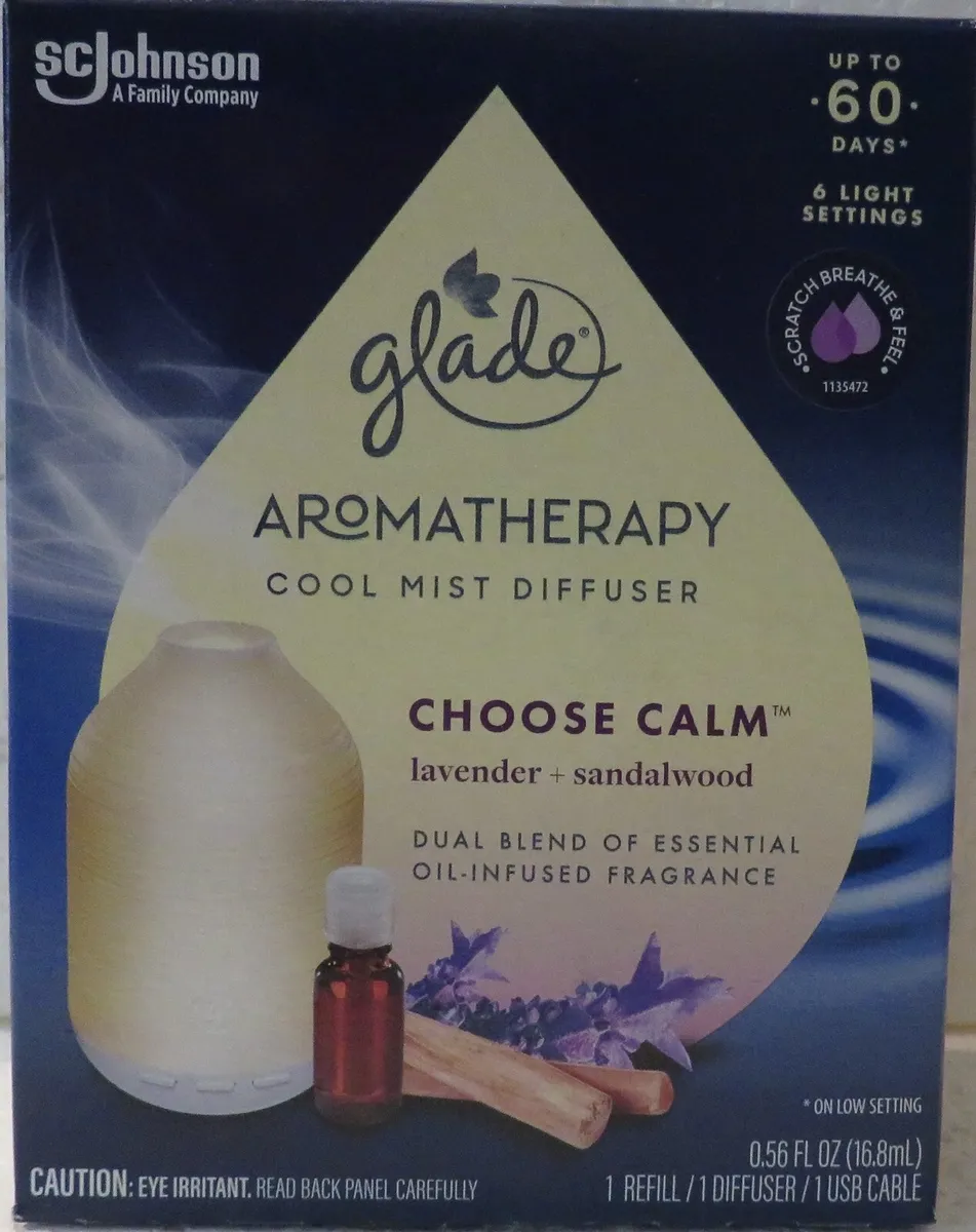 Glade Aromatherapy Cool Mist Diffuser Choose Calm Lavender & Sandalwood