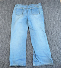 VTG 90s Loose Fit Wide Leg Jeans Women's 36 x 31 Blue Denim Light Wash Talon Zip