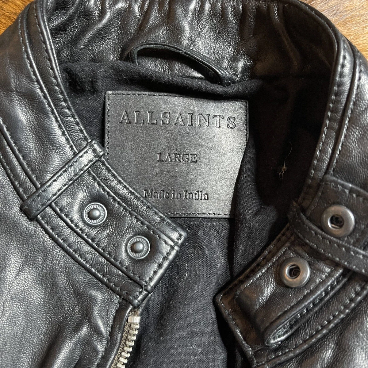 All Saints black cora 100 leather biker moto bomber jacket large