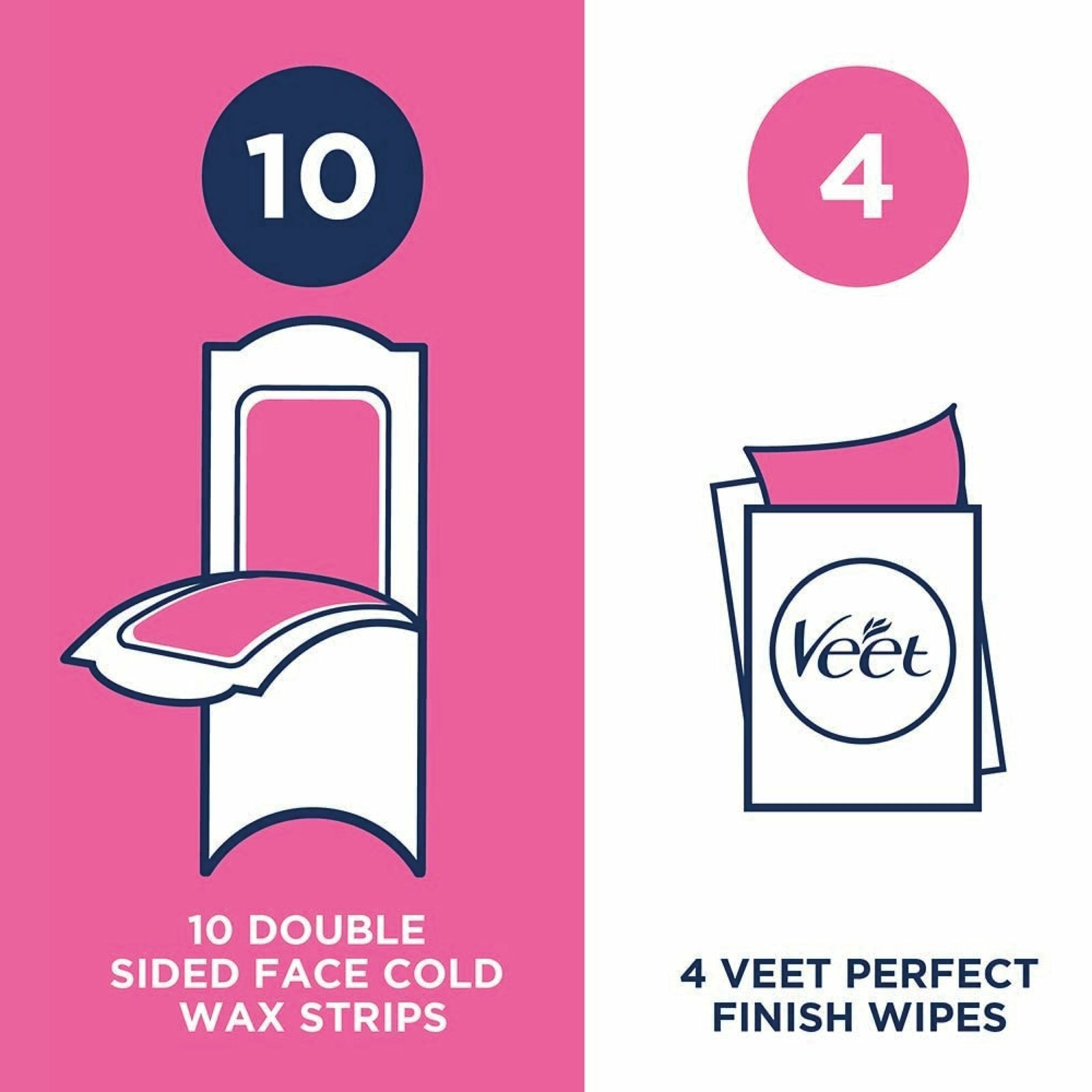 Veet Face Easy Wax Hair Removal Wax Strips Sensitive Skin 5 Packs of 20