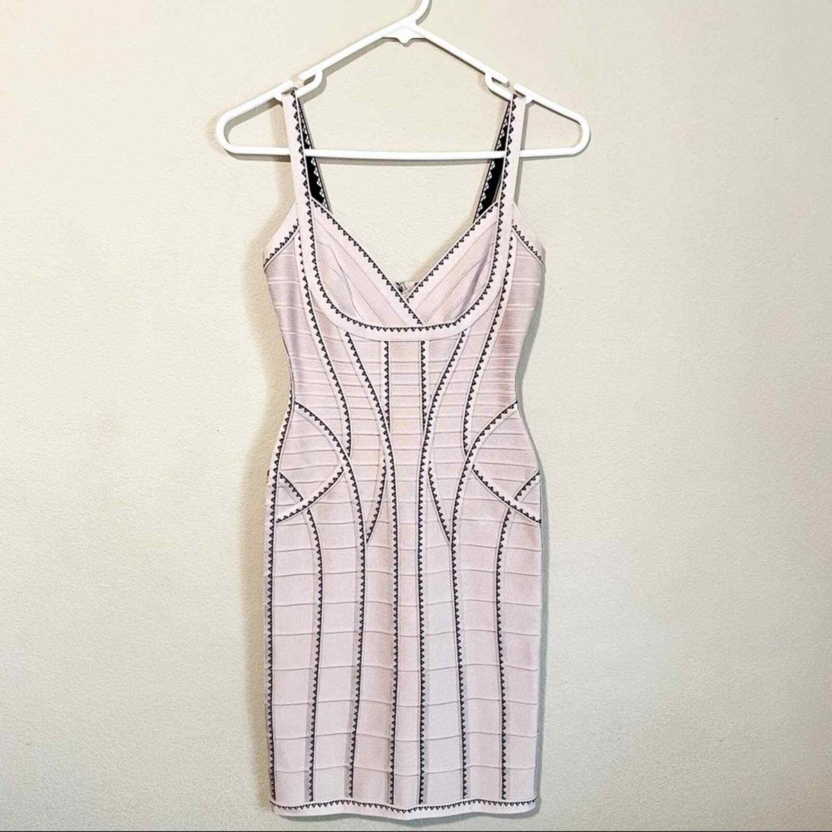 Herve Leger By Max Azria Zehra Bare Combo Bodycon Bandage Dress | eBay