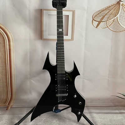 Black Allotype Electric Guitar Solid String Thru Body HPL Fretboard Maple Neck