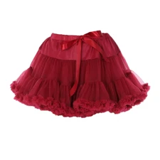 Burgundy TUTU Skirt Dance Ladies Girls Bow Luxury Fancy Dress Costume Party