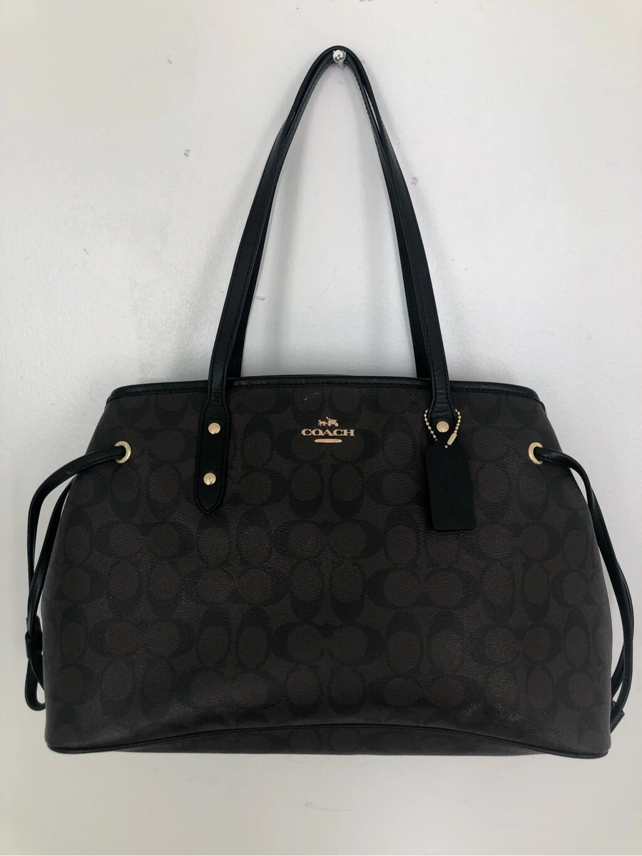 Coach Women s Drawstring Carryall In Signature Canvas Handbag Brown