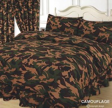 CAMOUFLAGE KHAKI GREEN BROWN DUVET / QUILT COVER BEDDING SETS ARMY BEIGE
