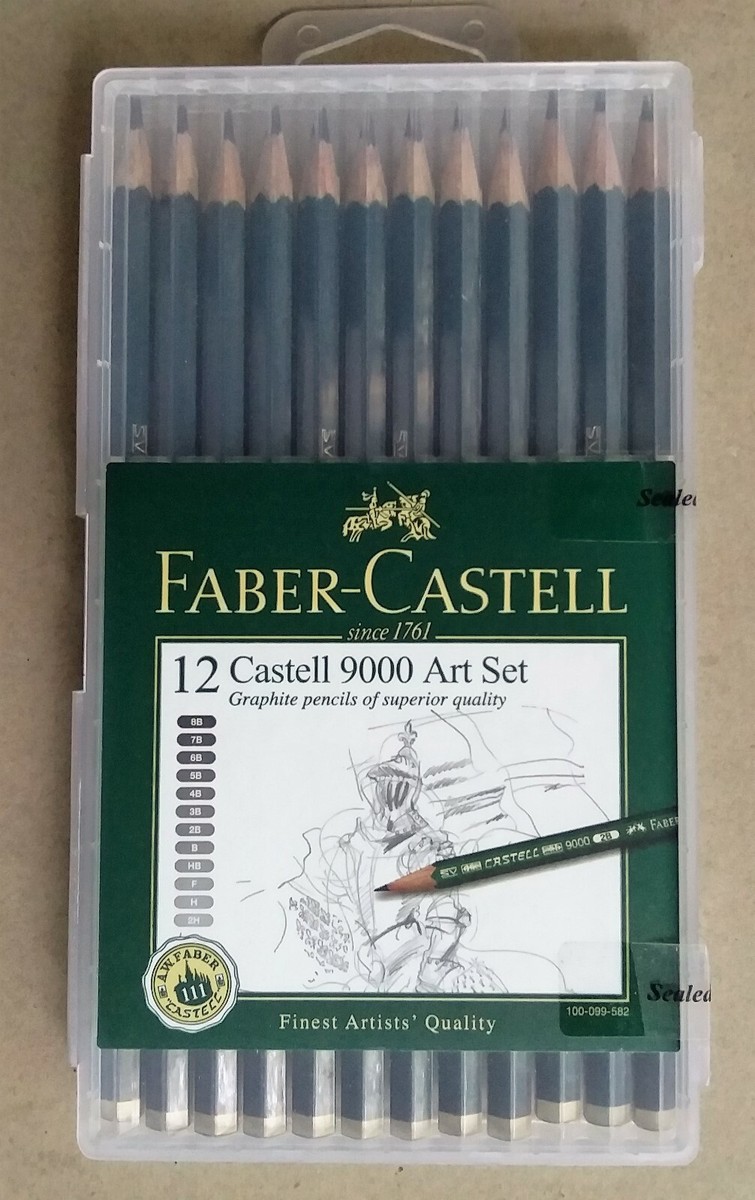 Faber-Castell 9000 Graphite Pencils Art Set in Slimflexi Case (8B-2H, 12pcs)