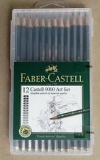 12 Faber Castell 9000 Art Set Pencils in Plastic Casing
