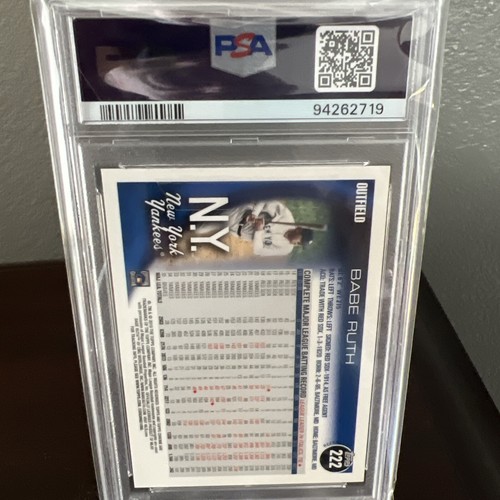 Babe Ruth 2010 Topps Chrome Wrapper Redemption Refractor #222 PSA 9 COMO NUEVO Yankees - Imagen 3 de 3