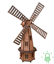 Large/Massive New Wooden Windmill 87inch-223cm Handmade Led Outdoor Garden Patio