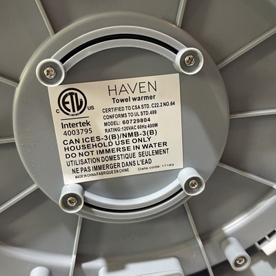 Haven TOWEL WARMER with auto-shut off and Transparent Lid TESTED Working! |  eBay