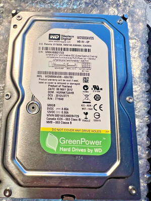 Western Digital WD5002ABYS-02B1B0 500GB, SATA Internal Hard Drive