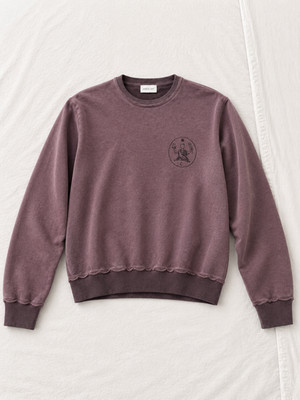 John Elliott Nepal Tuck Terry Crew   Oil Wash Ruby   Size 2 (Medium)