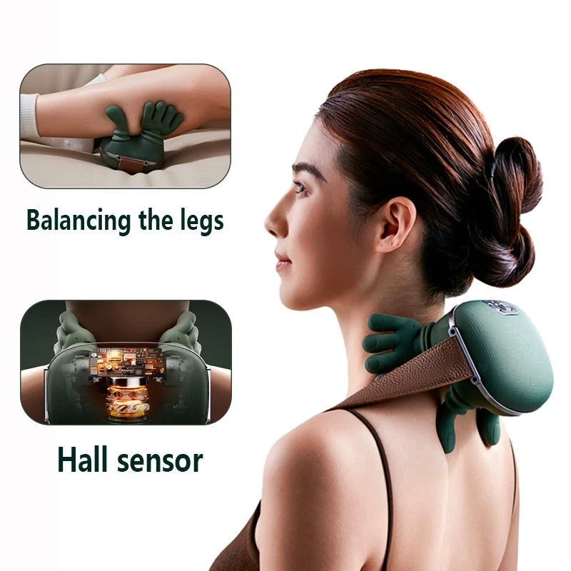 Masajeador de cuello eléctrico Shiatsu 3D terapia de calor de amasado para espalda y hombros Foto 3 de 4