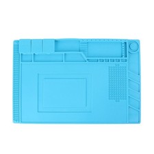 Magnetic Heat Insulation Silicone Pad Desk Mat Soldering Repair Cushion Blue