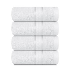 4 PCS White 100 Cotton Hand Towels Soft Highly Absorbent 16x24 Inch