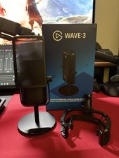 Elgato Wave 3 - USB-C Condenser Microphone With Pop Filter  Shock Mount