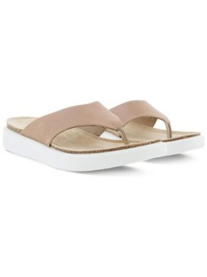 ECCO Womens Beige Round Toe Wedge Slip On Leather Thong Sandals 11-11.5
