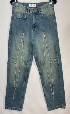 FSBN Nick Baggy Jeans Men 29x30 Y2K Skate Streetwear Wide Leg Distressed Design