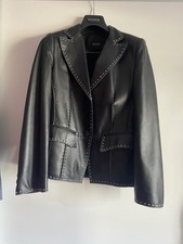Neu Basler Leder Jacke Gr. 38 Schwarz Weiß A...