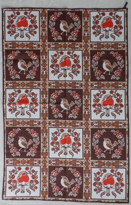 Home Comforts Creations Geschirrtuch Rotkehlchen Design Vintage Retro