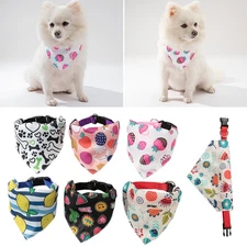 Triangular Pet Drool Bib Dog Bandana Polyester Material Sizes S M L Water-Resist