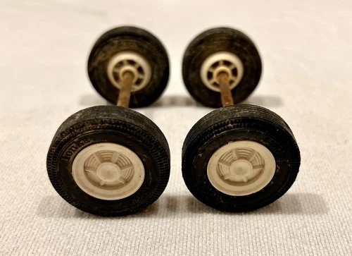Set of 1960's/1970's Mini Tonka Jeep Rubber Wheels w/ White Hubs Original Parts