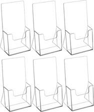 Acrylic Brochure Holder 4 Inch, Clear Plastic Countertop Literature Holders, Tri