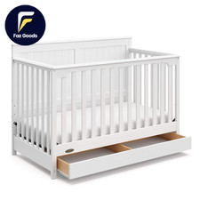 Hadley 5-In-1 Convertible Crib with Drawer White   GREENGUARD Gold Certified,