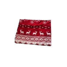 Red  Christmas Pillow case Reindeer Snowflake Holiday Decorative Accent only 1