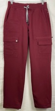 NWOT Women s Fabletics Evoke Cargo Scrub Pants - Wine - Small 28 X 29