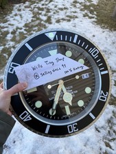 Luxury Homage Wall Clock - Styled After Submariner - Black And Silver