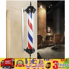 Barber Pole Light Barber Shop Rotating LED Sign Light Hair Salon Pole Light Lamp