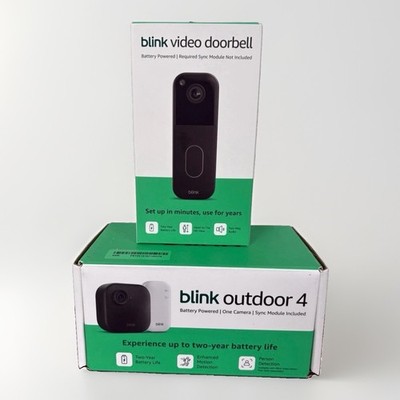 Blink Outdoor 4 Wireless Camera Security System & Blink Video Doorbell BUNDLE