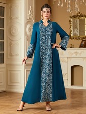 Women Muslim Abaya Long Robes Turkey Islamic Embroidery Kaftan Cocktail Gown New